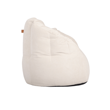 Boston Tub Corduroy Bean Bags Large Vanilla side view