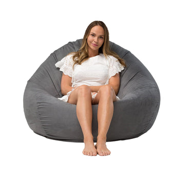 Cocoon Suede Bean Bag charcoal grey