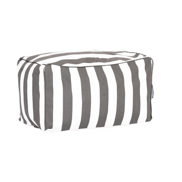 Copacabana Outdoor Ottoman Charcoal Stripes
