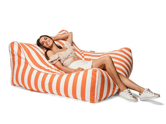 Costa Luxe Bean Bag Lounger Orange Stripes
