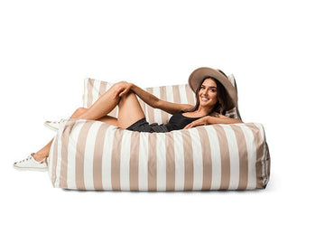 Costa Luxe Bean Bag Lounger Taupe Stripes