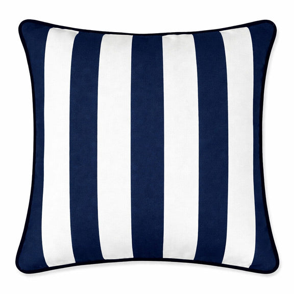 navy striped outdoor cushion