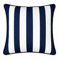 navy striped outdoor cushion